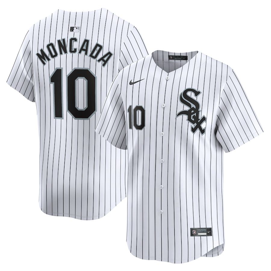 Men Chicago White Sox #10 Yoan Moncada Nike White Home Limited Player MLB Jersey